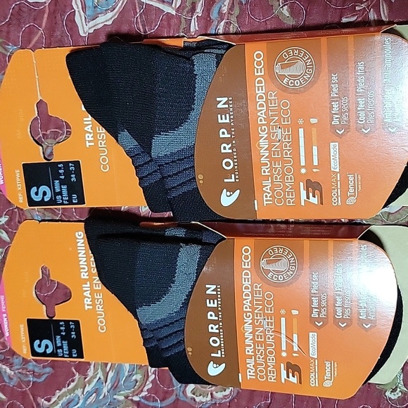 NWT- Lot of 2 pair of Lorpen ‘Trail Running Padded Eco’ Socks - Picture 4 of 6